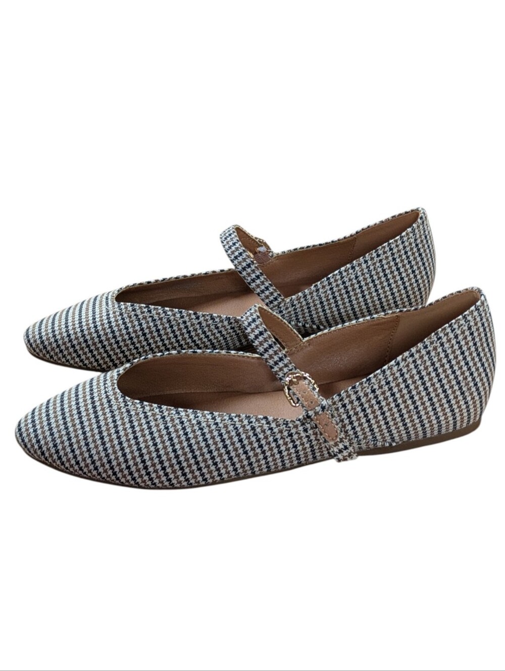 Lucky Brand Houndstooth Check Mary Jane Flats Size 9.5
